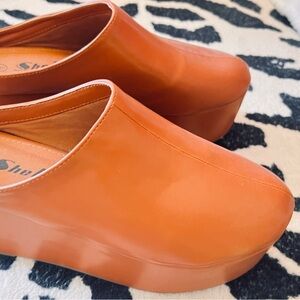 SHEIN Orange Platform Mules